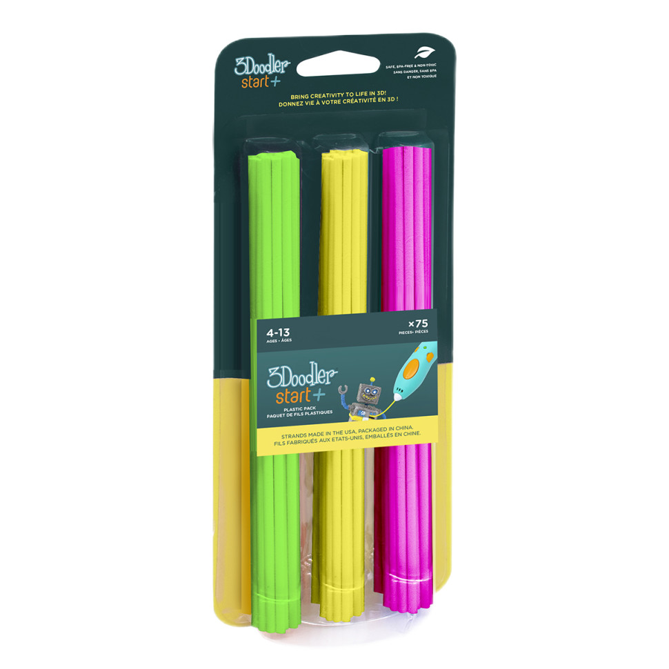Набор стержней для 3D-ручки Микс 3Doodler Start 3DS-ECO-MIX4-75 зеленый, желтый, розовый