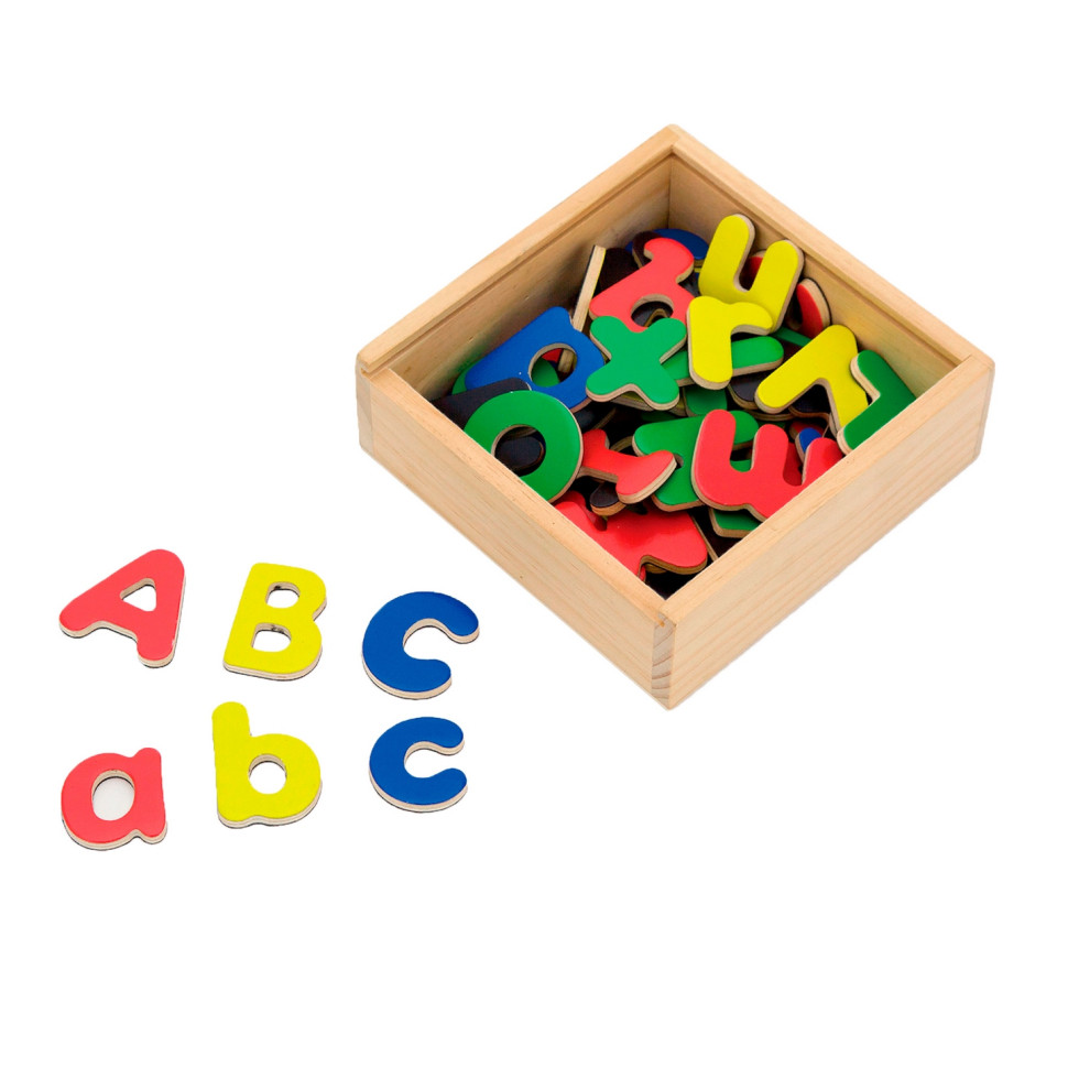 Набір магнітних літер Англійські великі та малі Viga Toys 50324, 52 штук
