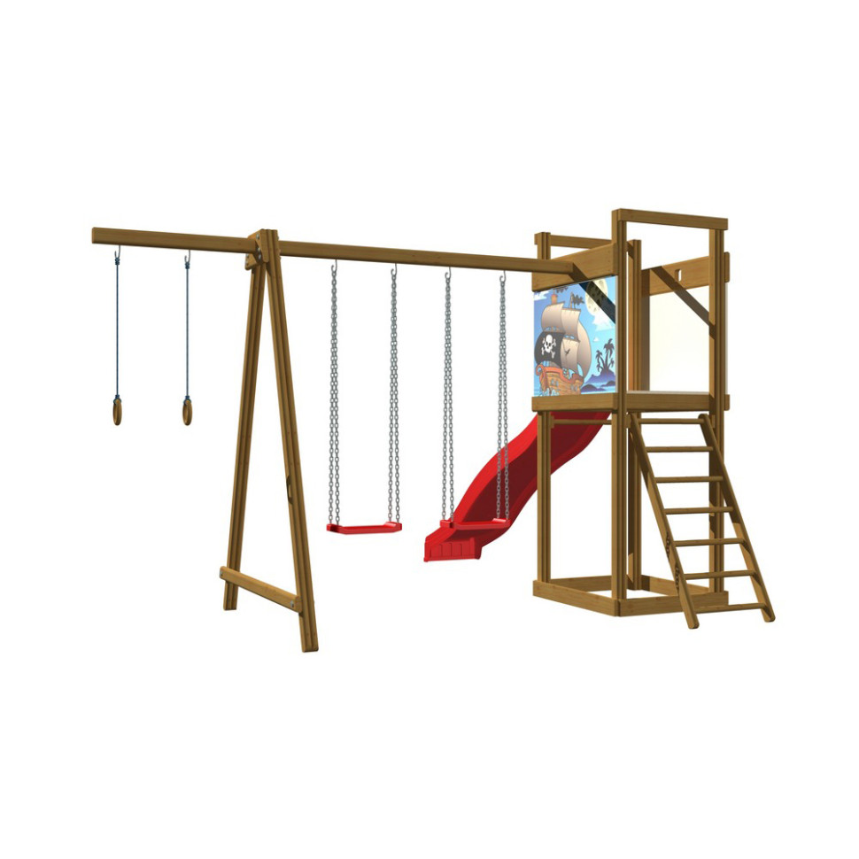 Детская  деревянная площадка SportBaby-4 горка 3 метра