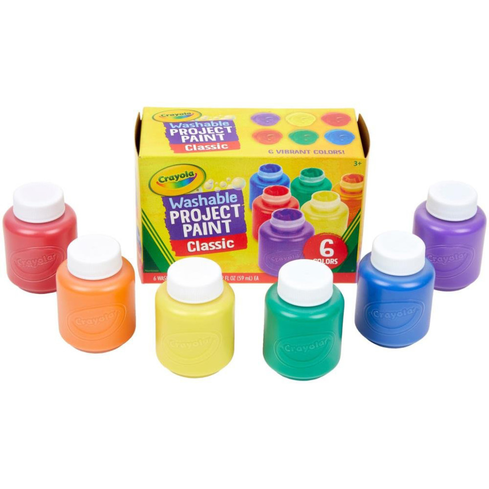 Набор Красок Classic Paint Washable Crayola 54-1204 в бутылках 6 шт