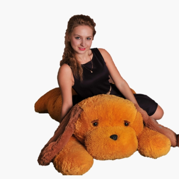 Мягкая игрушка Alina Toys собака Тузик 90 см медовый 5784669ALN