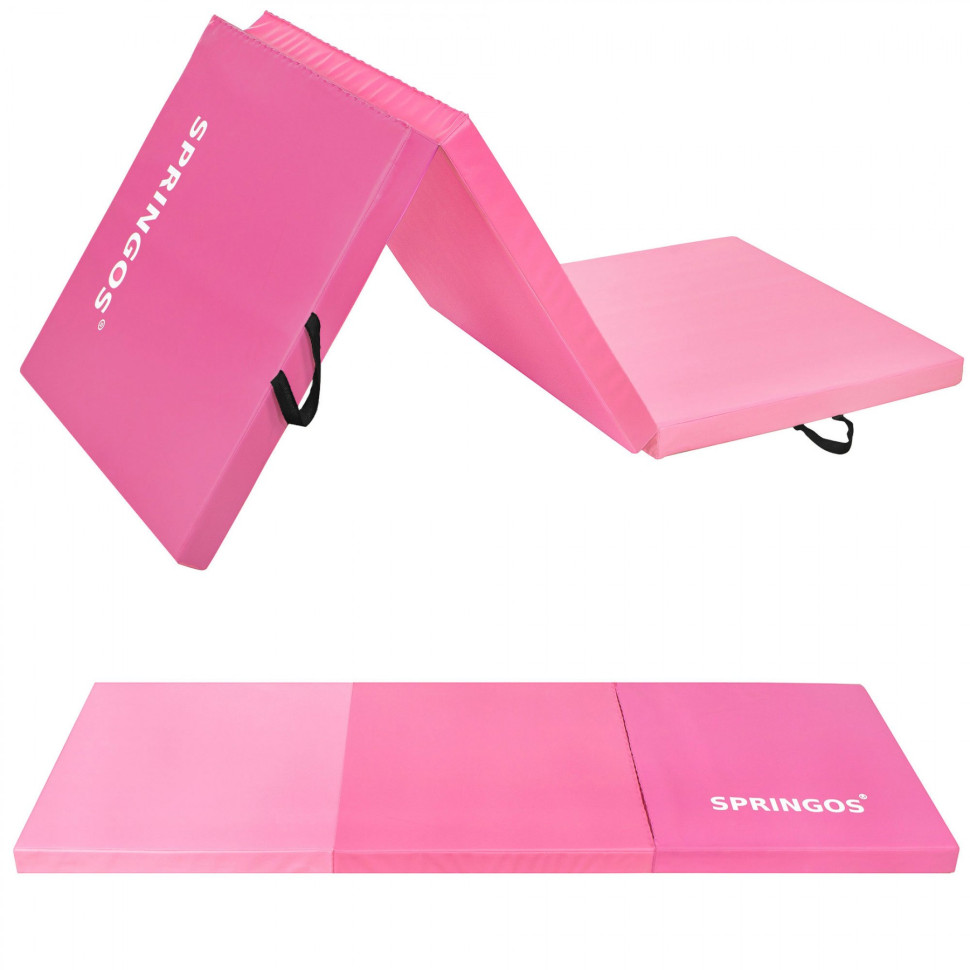 Мат гимнастический складной Springos FA0140 Pink 180x60x5.5 cм