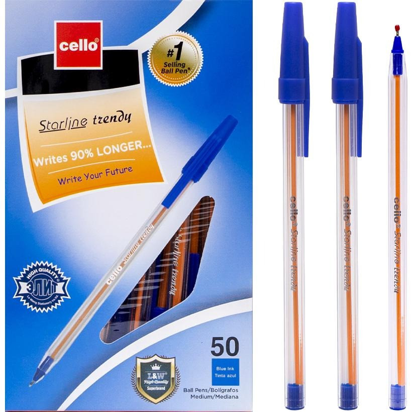 Набор масляных ручек Cello CL-2216-50 синяя 50 штук 
