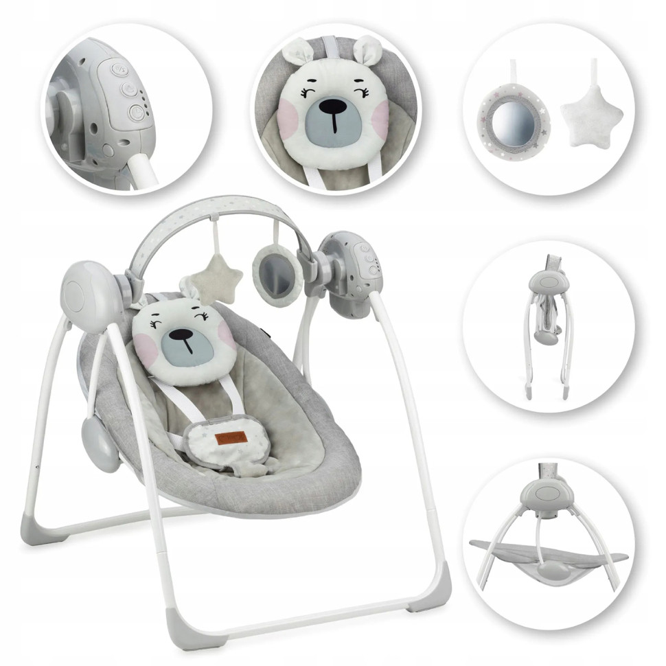 Колыбель-качели MoMi LISS BULE00014, 8 мелодий