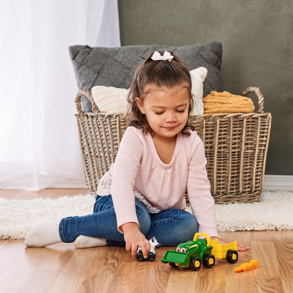 Ігровий набір-конструктор John Deere Kids 47210 Трактор із ковшем і причепом