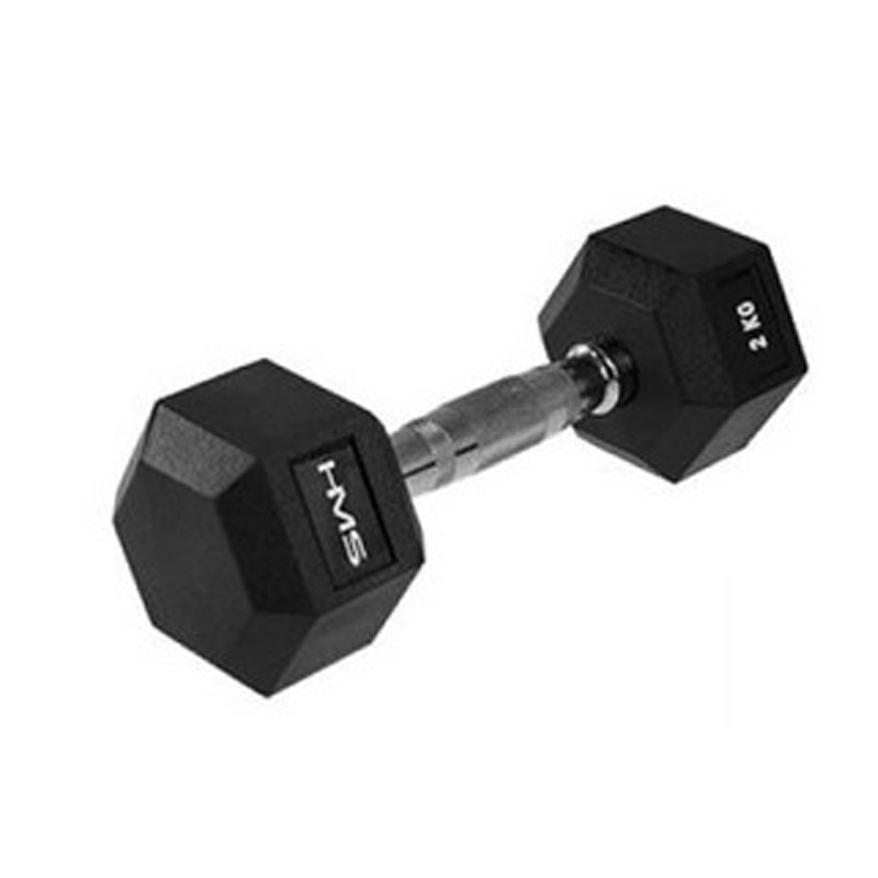 Гантель Hex pro HMS 5907695518030 сталь з гумовим покриттям 2 кг