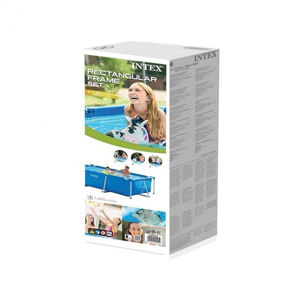 Бассейн каркасный прямоугольный Intex 28270, 220х150х60 см, 1662 л