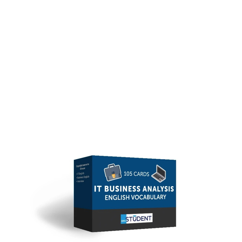 Картки для вивчення англійської мови IT BUSINESS ANALYSIS English Student 591225981 англ-укр 105 карток