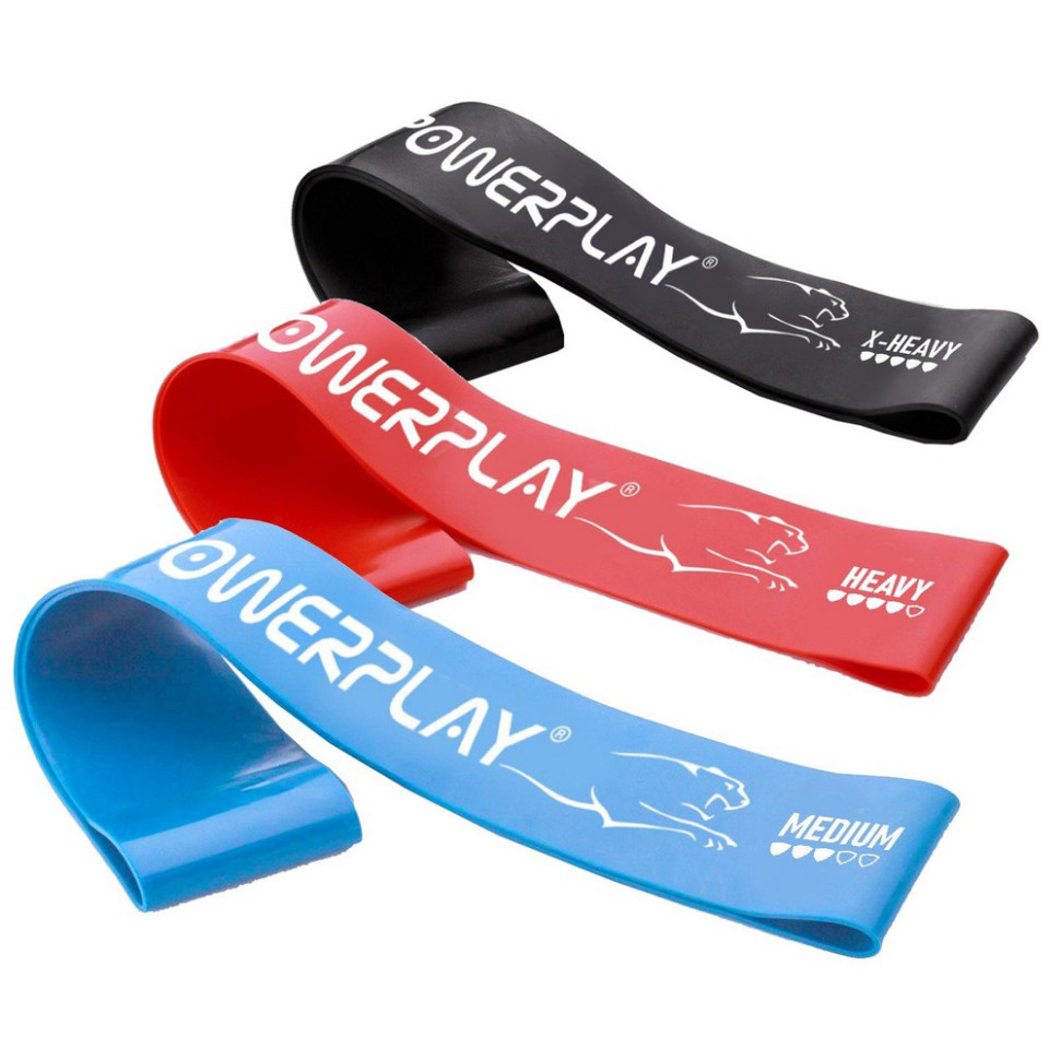 Резинки для фитнеса (лента-эспандер) Mini Power Band Set PowerPlay PP_4113_3in_B/R/B