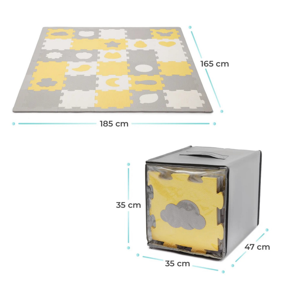 Коврик-пазл Luno Shapes Yellow Kinderkraft KPLUSH00YEL0000, 30 элементов