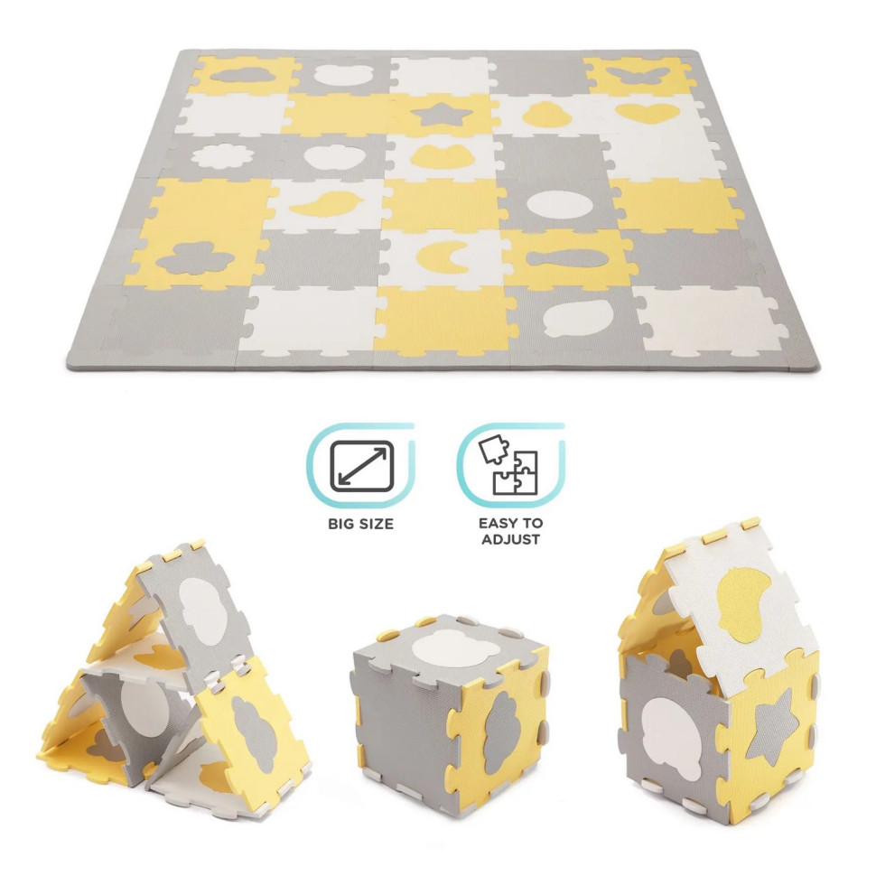 Коврик-пазл Luno Shapes Yellow Kinderkraft KPLUSH00YEL0000, 30 элементов