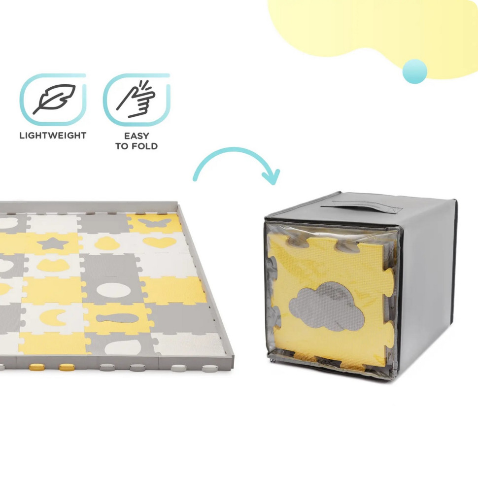 Коврик-пазл Luno Shapes Yellow Kinderkraft KPLUSH00YEL0000, 30 элементов