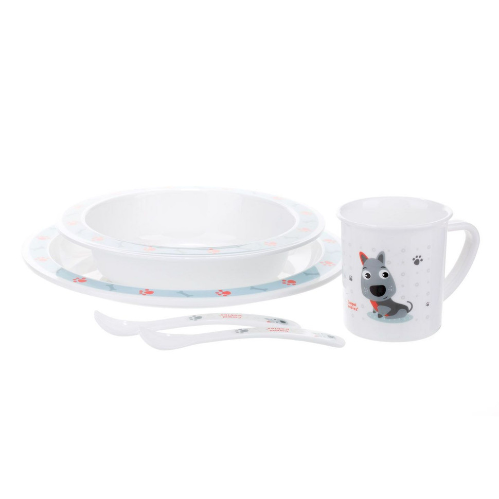 Дитячий набір посуду Cute Animals Canpol babies 4/401_blu 5 предметів