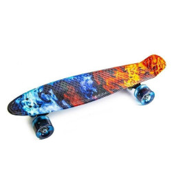 Скейт Penny Board "Огонь и лед" Bambi 1507802626 колеса со светом 80 кг