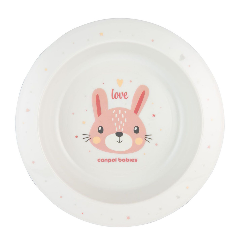 Детская пластиковая мисочка Cute animals Canpol babies 4/412_pin2 розовый, 270 мл