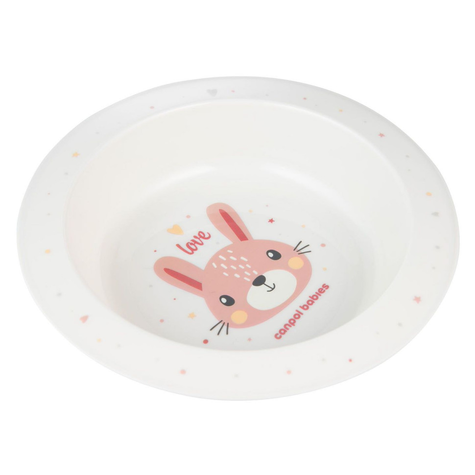 Детская пластиковая мисочка Cute animals Canpol babies 4/412_pin2 розовый, 270 мл
