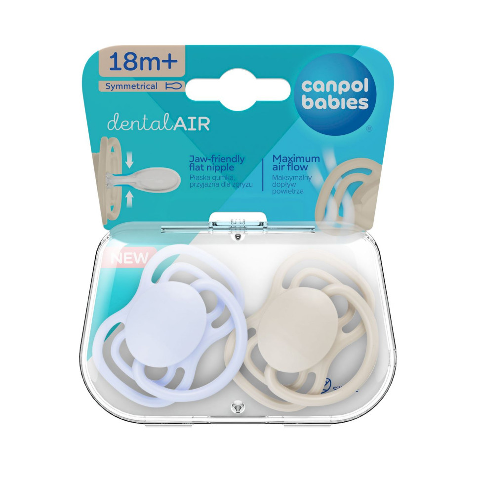 Пустушка силіконова симетрична Dental Air Canpol babies 23/227_blu від 18 місяців