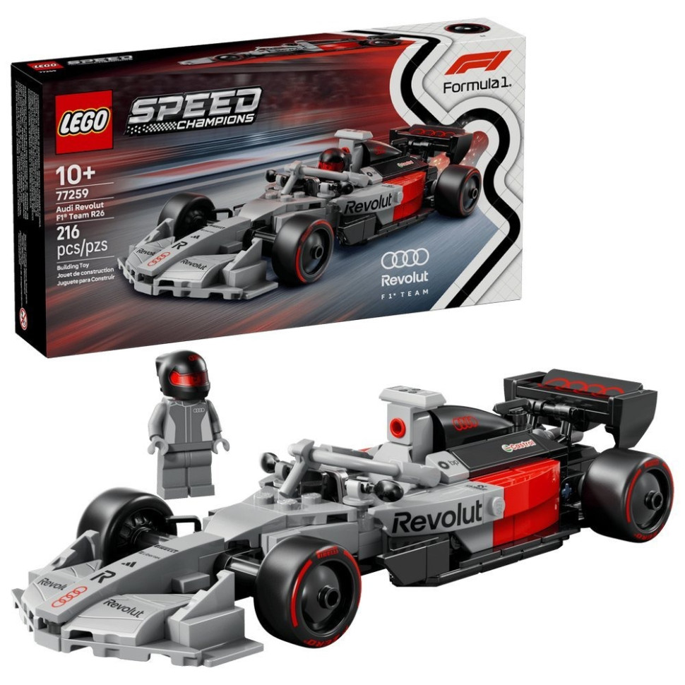 Конструктор Speed ​​Champions Гоночный автомобиль Audi Revolut F1® Team R26 LEGO 77259, 215 деталей