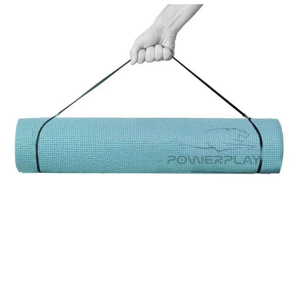 Коврик для йоги и фитнеса PowerPlay PP_4010_Geen_(173*0.6), Зеленый