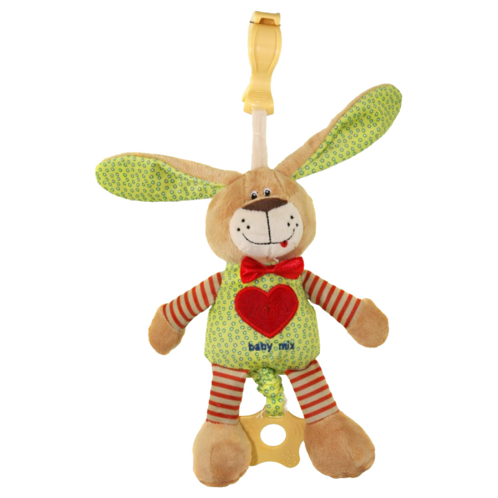 Плюшева підвіска Заєць Baby Mix STK-16395 музична