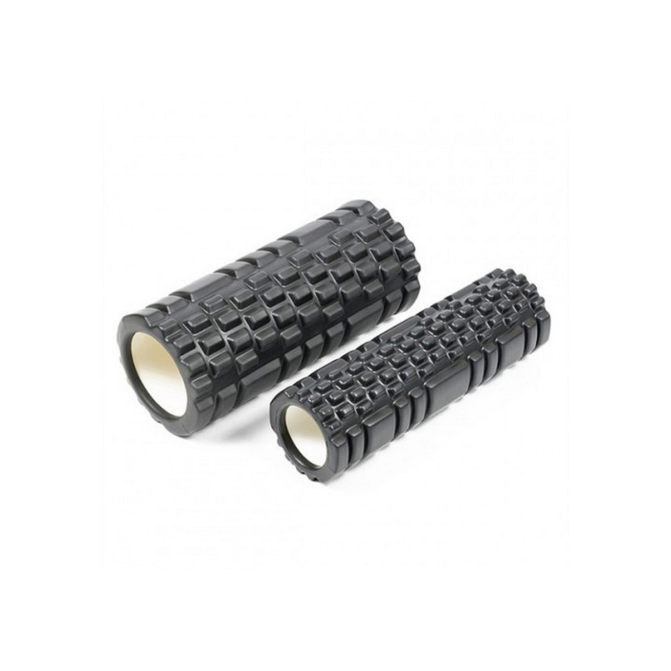 Масажний ролик Grid Roller Double EasyFit EF-7737-4-Bk 33 см, Чорний