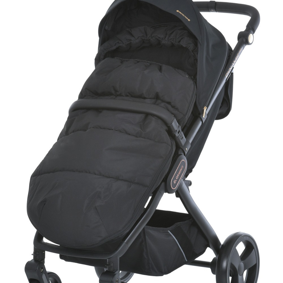 Конверт в коляску El Camino ME 1131 Footmuff Plus Black 100 х 53 см, застежки-молнии