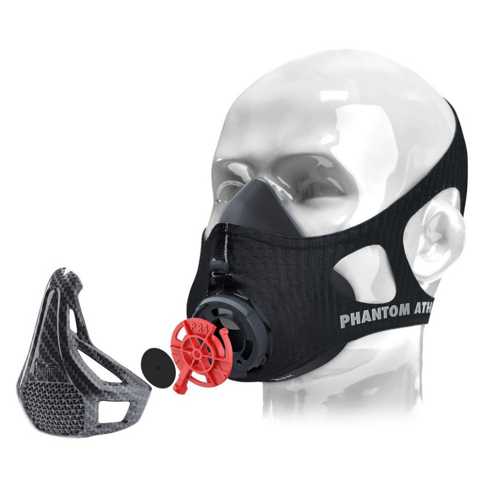 Маска для тренировки дыхания Training Mask Phantom PHMASK1012-M, Carbon, M
