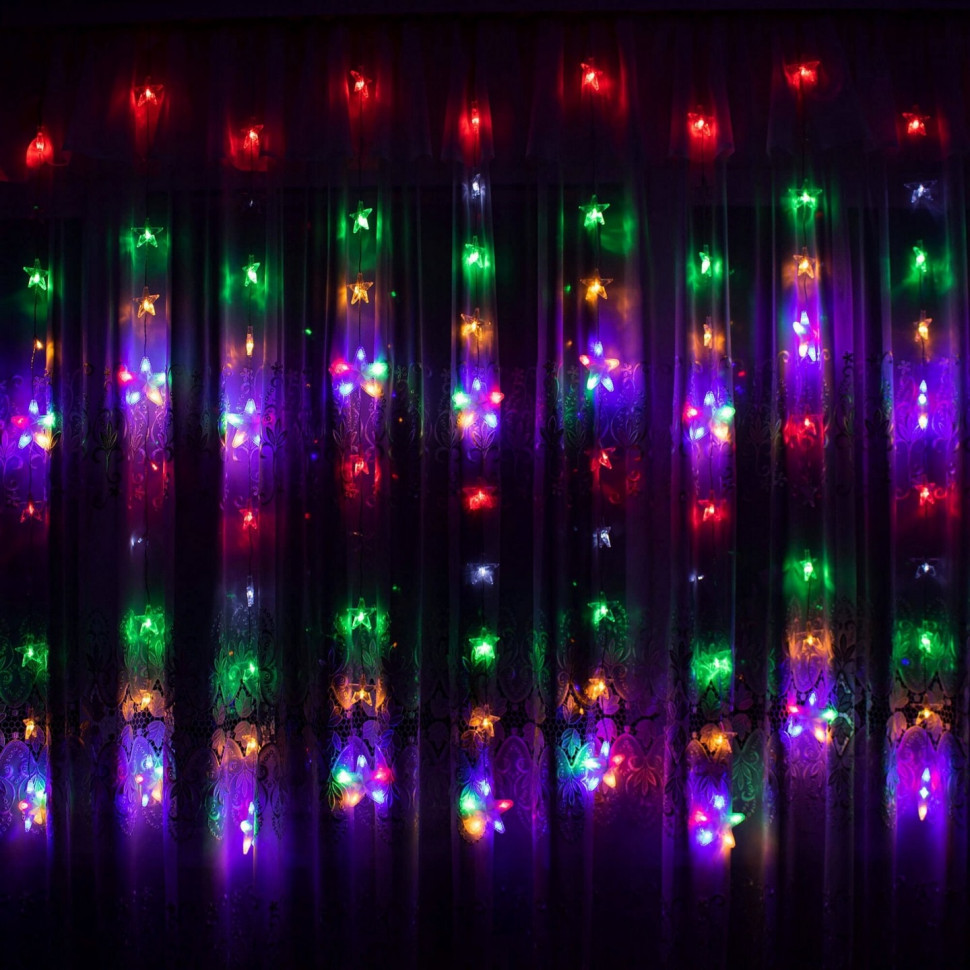 Гирлянда бахрома уличная Springos CL4008, 2 м 136 LED-Pilot, Mix