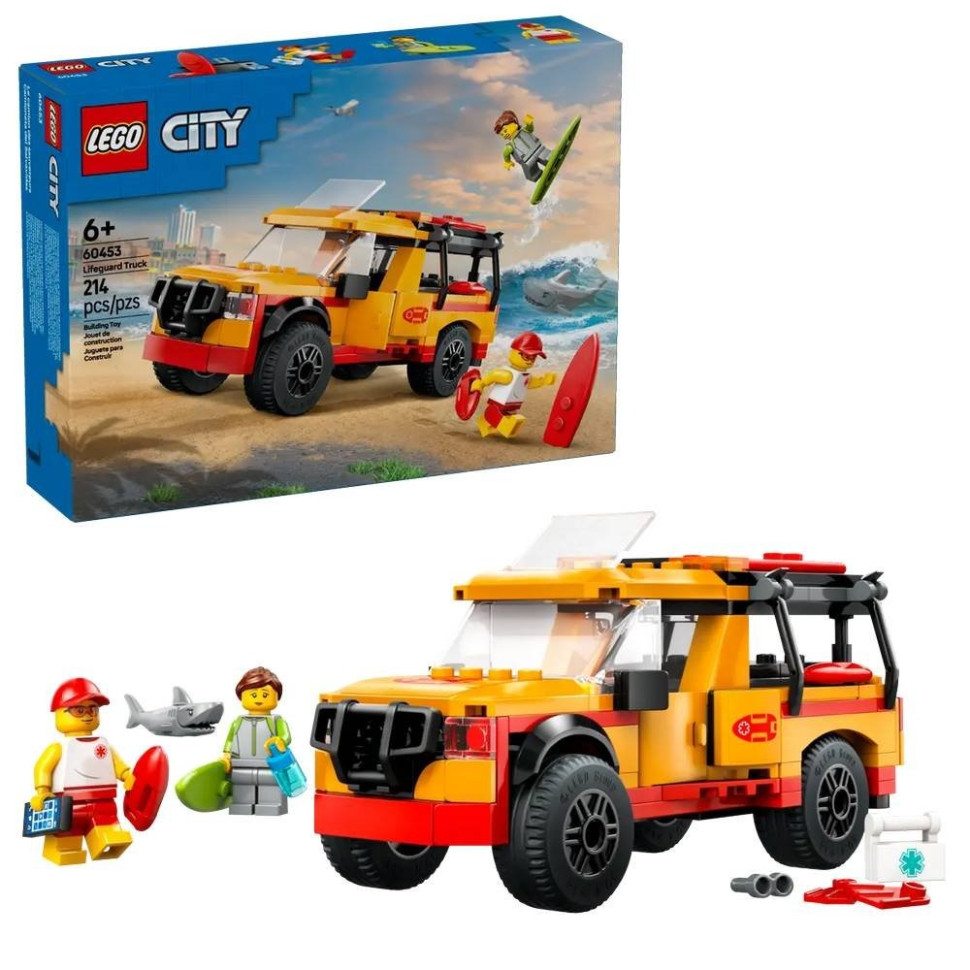Конструктор Пляжный спасательный грузовик LEGO 60453, 214 деталей