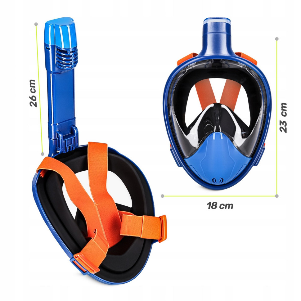 Маска для снорклінгу повнолицьова TSUNAMI P-5905973405454 Blue
