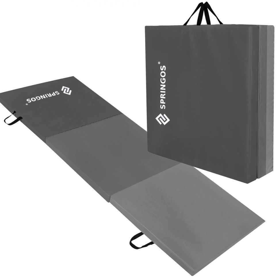 Мат гимнастический складной Springos FA0139 Grey 180x60x5.5 cм