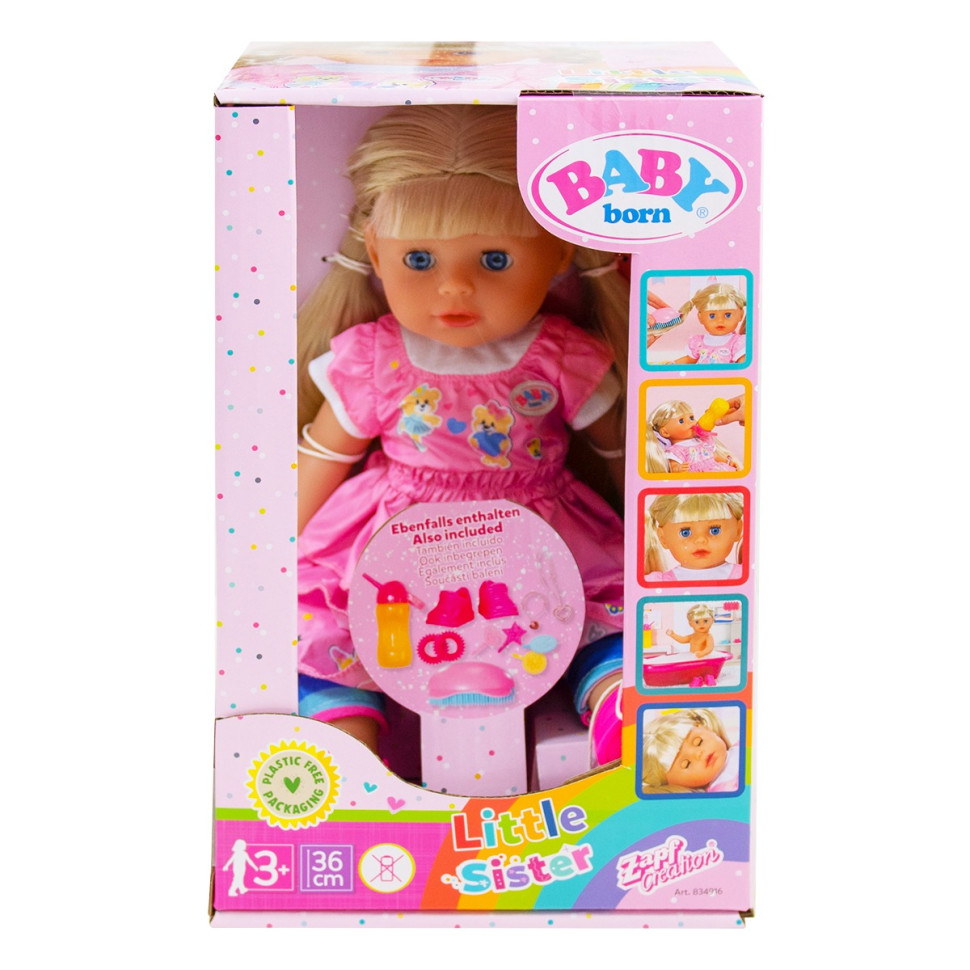 Кукла детская МЛАДШАЯ СЕСТРЁНКА BABY born 834916, (36 cm, с аксессуарами)