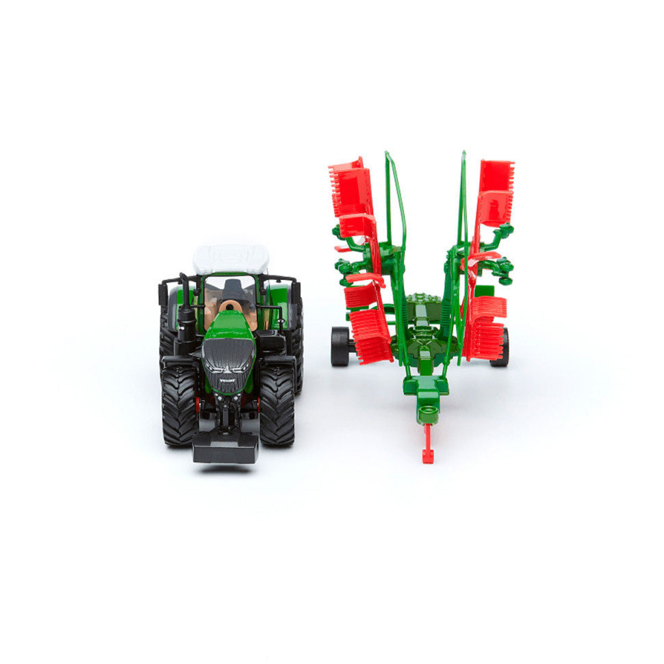 Детская игрушка Трактор Fendt 1050 Vario Bburago 18-31665 c роторными валковыми граблями