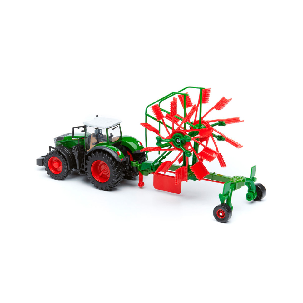 Детская игрушка Трактор Fendt 1050 Vario Bburago 18-31665 c роторными валковыми граблями