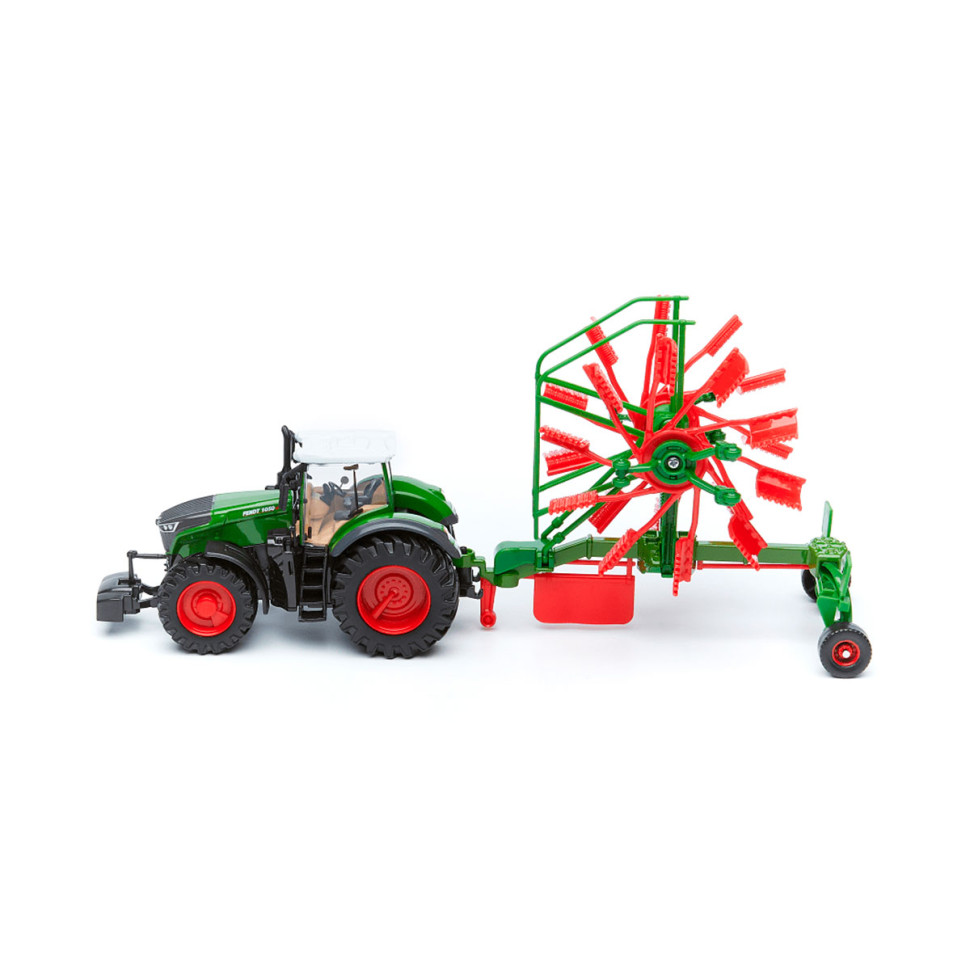 Детская игрушка Трактор Fendt 1050 Vario Bburago 18-31665 c роторными валковыми граблями