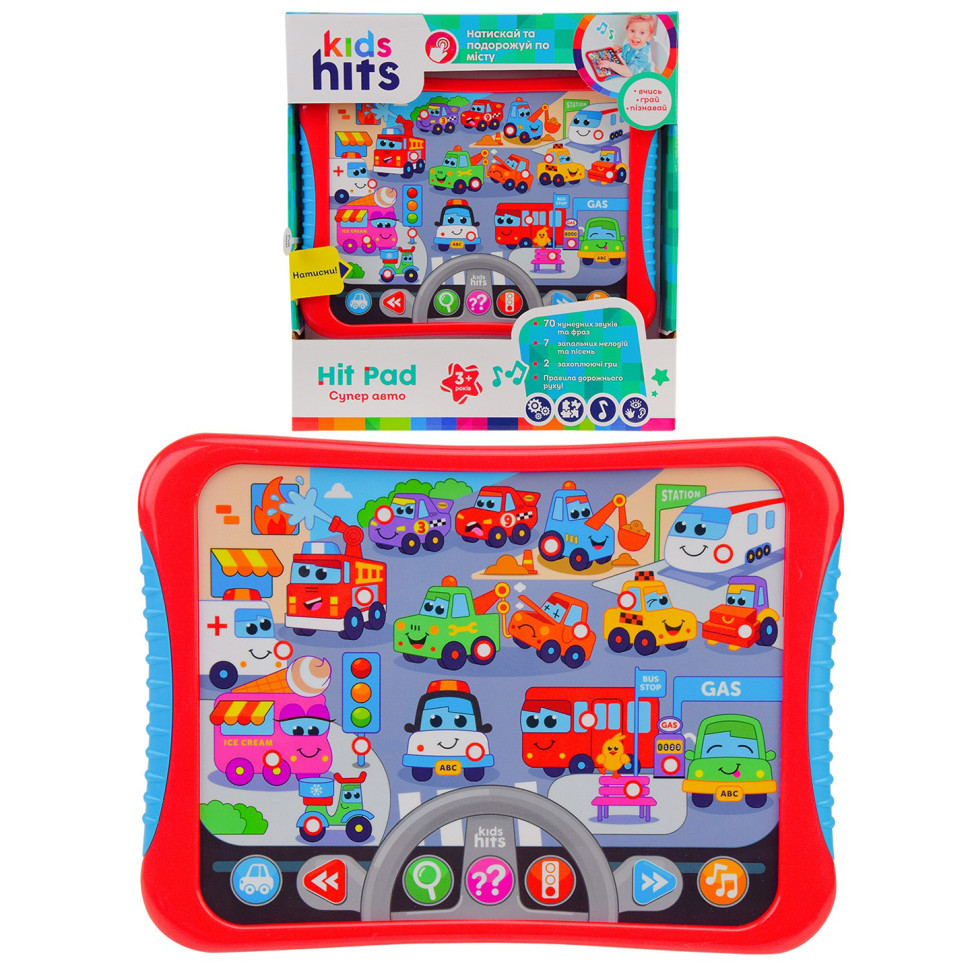 Інтерактивний Планшет Kids Hits KH01 звуки авто, правила дорожнього руху