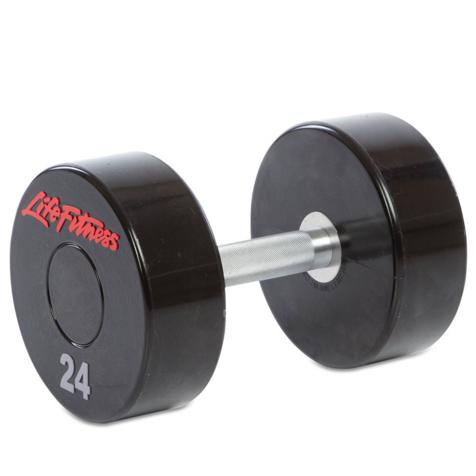 Гантель цельная профессиональная LIFE FITNESS Gemini Sport GA-80081-24, 1 шт 24 кг