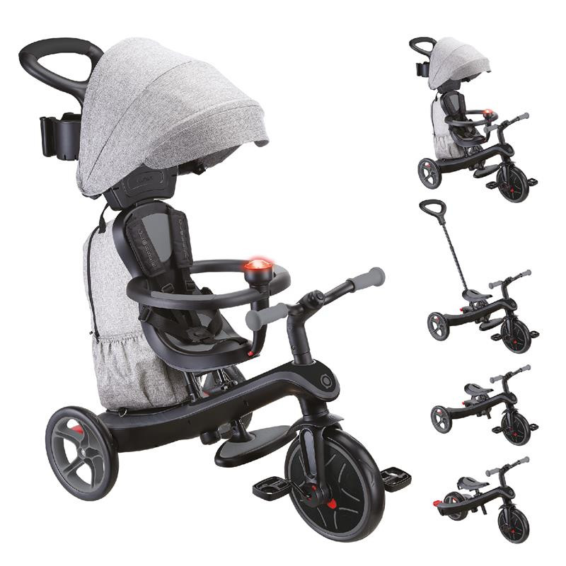 Велосипед дитячий EXPLORER TRIKE 4в1 DELUXE PLAY GLOBBER 636-120 чорно-сірий, до 20кг