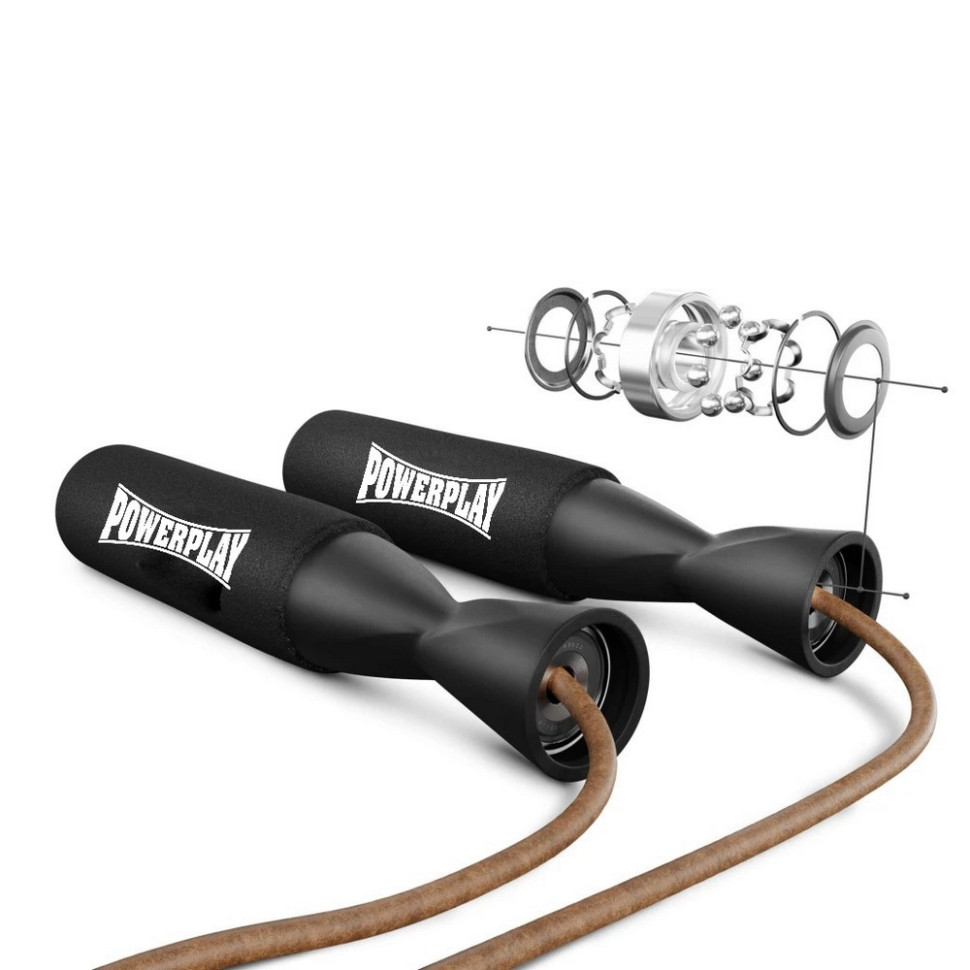 Скакалка кожаная 4214 Leather Jump Rope PowerPlay PP_4214_Leather 2,75 см