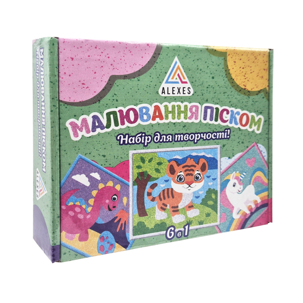 Дитячий набір для творчості Картина із піску Sand Art 6 в 1 Alexes КР-003 пісок у пляшках