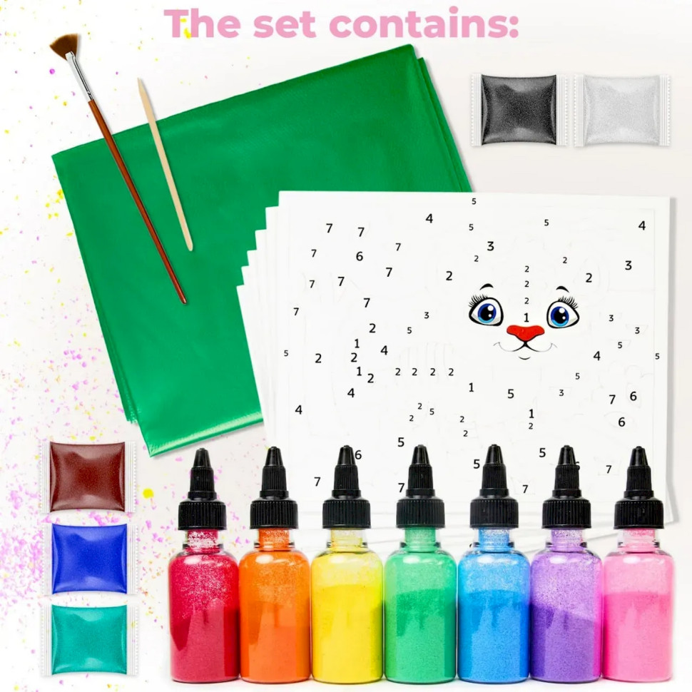 Дитячий набір для творчості Картина із піску Sand Art 6 в 1 Alexes КР-003 пісок у пляшках