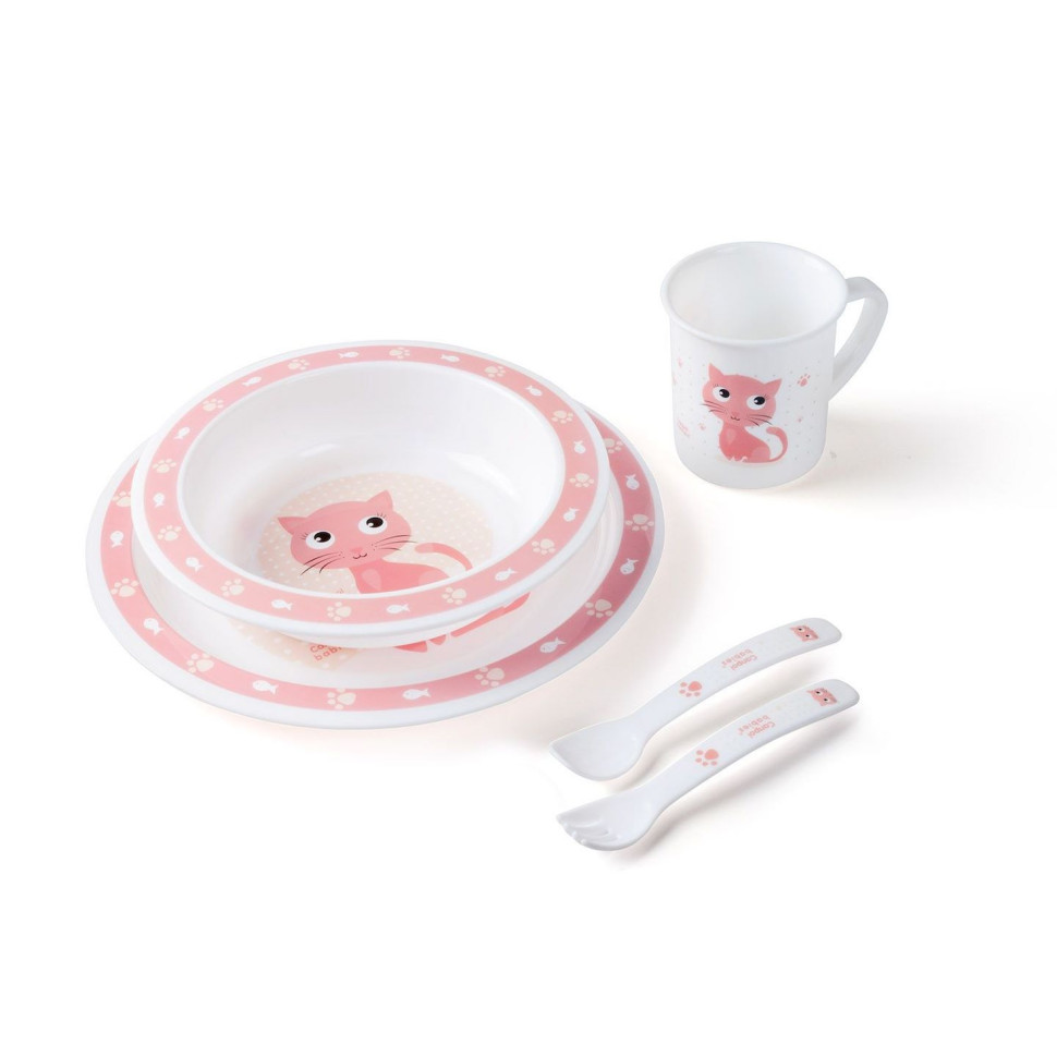 Дитячий набір посуду Cute Animals Canpol babies 4/401_pin 5 предметів