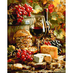 Картина по номерам "Натюрморт с вином и сыром" Origami LW3059-01, 40х50 см