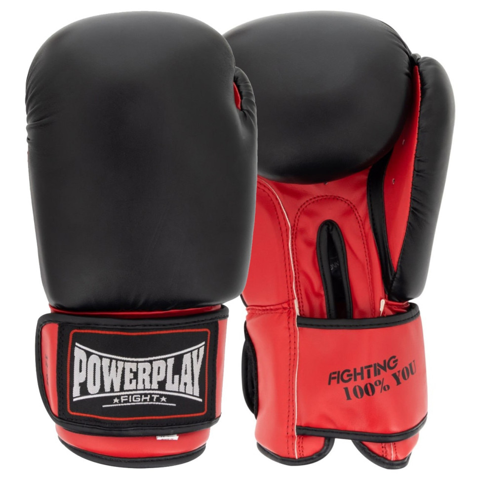 Боксерські рукавички 3004 Classic PowerPlay PP_3004_10oz_Bl/Red, Чорно-Червоні 10 унцій
