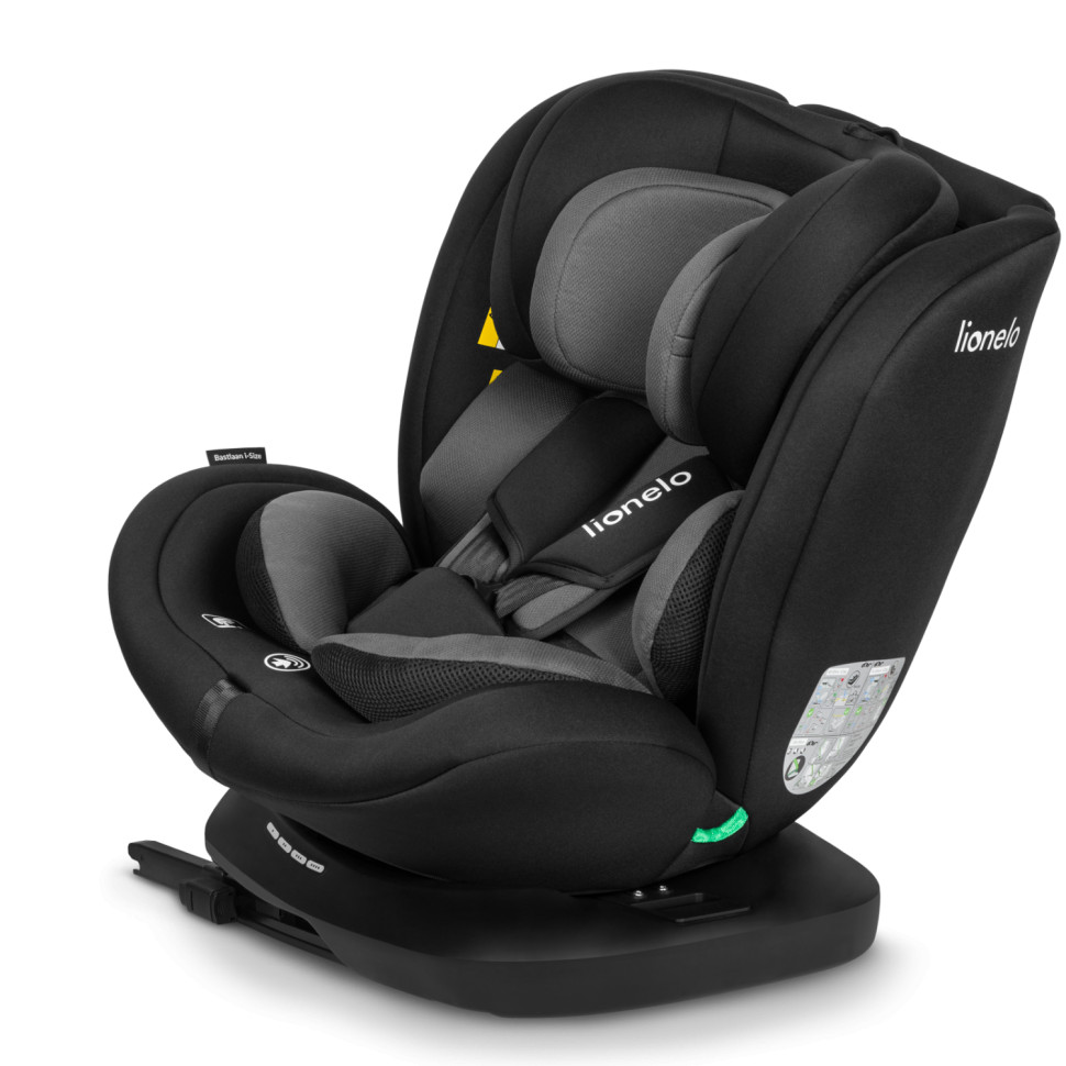 Дитяче автокрісло BASTIAAN Lionelo 70186463 I-SIZE, BLACK GREY
