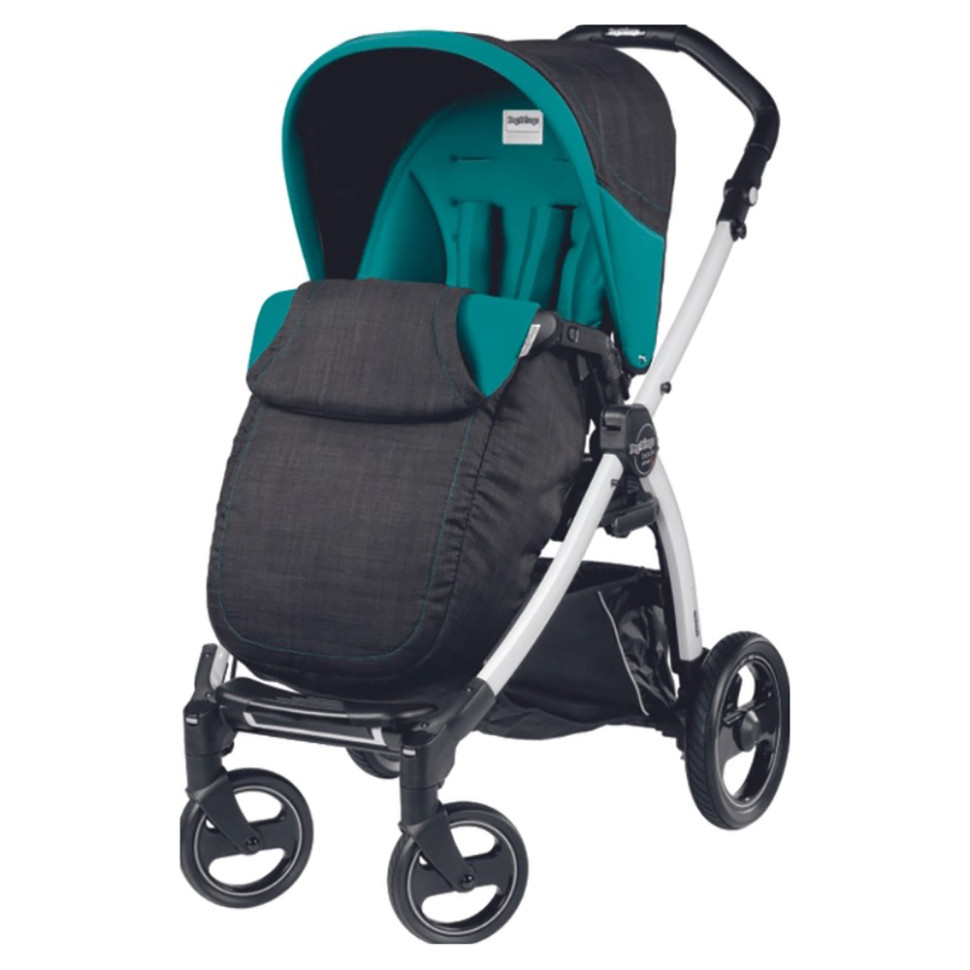 Коляска прогулочная Book Plus 51 Peg-Perego PACK05-00000000004 голубая с черным, белое шасси 