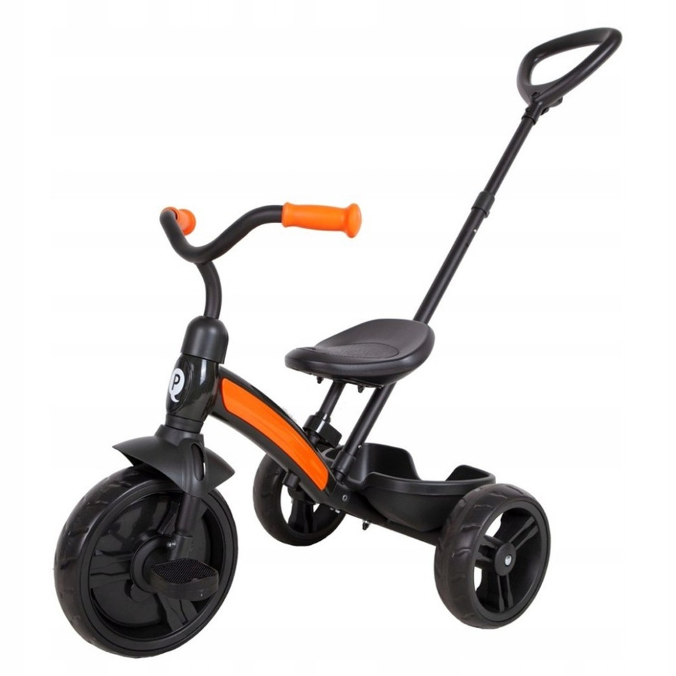 Велосипед триколісний дитячий Qplay T180-5Black Elite+ Black з батьківською ручкою