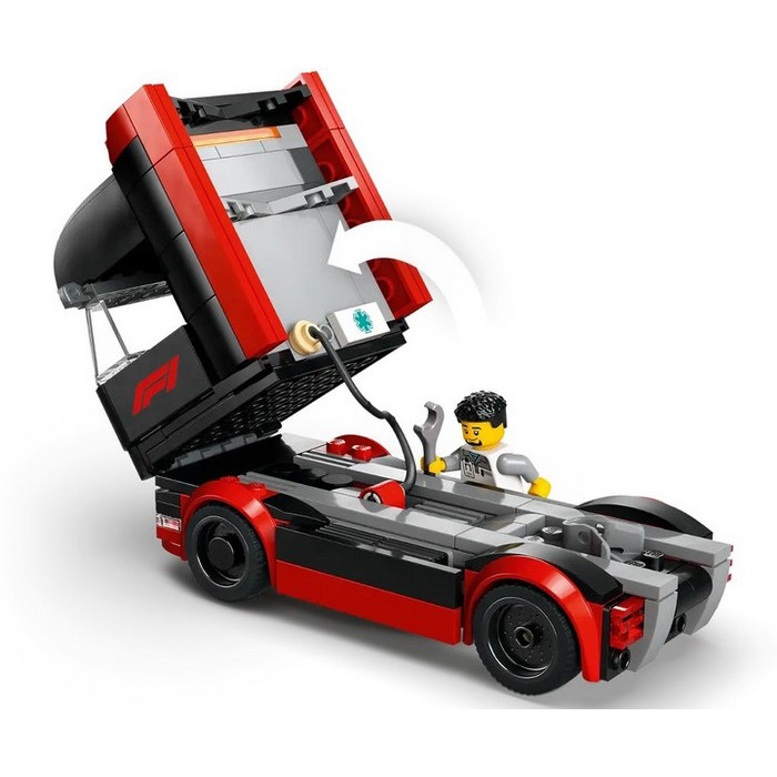 Конструктор City Грузовик F1 с автомобилями RB20 и AMR24 LEGO 60445, 1086 деталей