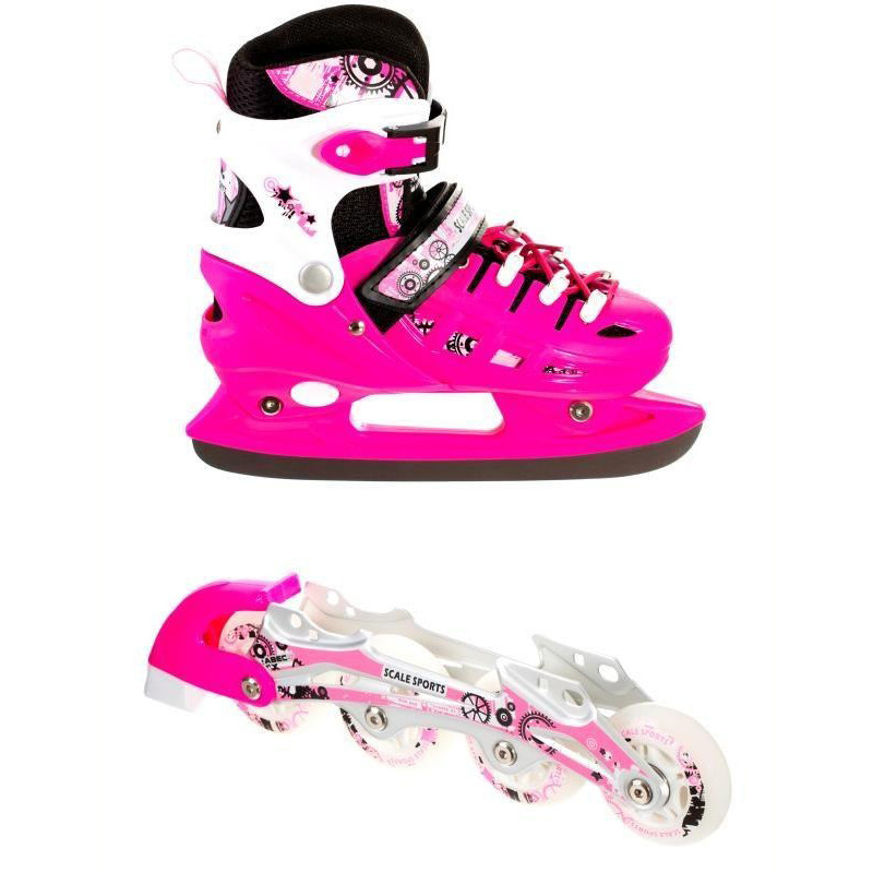 Дитячі ролики-ковзани 2 в 1 Scale Sports 1580188079-L Pink, розмір 38-41