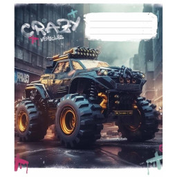 Зошит загальний "Monster trucks" Школярик 048-3283L-5 у лінію, 48 аркушів